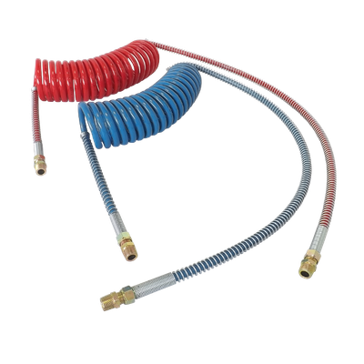 AIR COIL HOSE SET (BLUE &amp; RED) REINFORCED 15 FEET + 40 INCHES