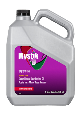 Mystik SAE 15W-50 JT-8® Synthetic Blend Super Heavy Duty Engine Oil, 1-Gallon