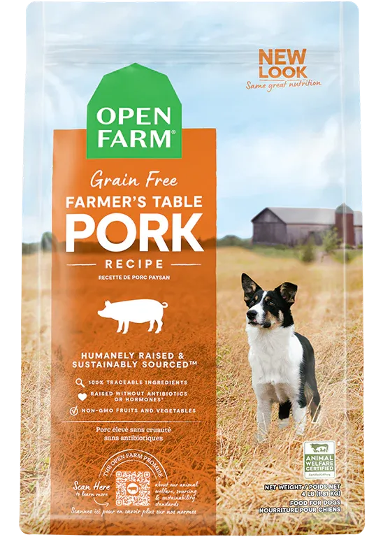 OPEN FARM FARMERS TABLE PORK GRAIN-FREE DRY DOG FOOD 22LBS