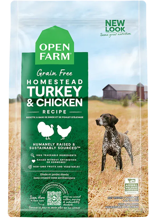 OPEN FARM HOMESTEAD TURKEY &amp; CHICKEN GRAIN-FREE DRY DOG FOOD 22LBS