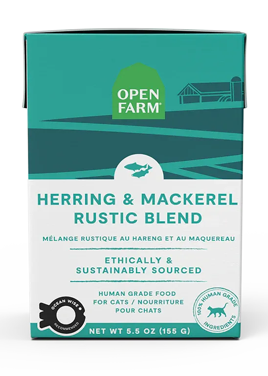 OPEN FARM HERRING &amp; MACKEREL RUSTIC BLEND WET CAT FOOD 5.5OZ