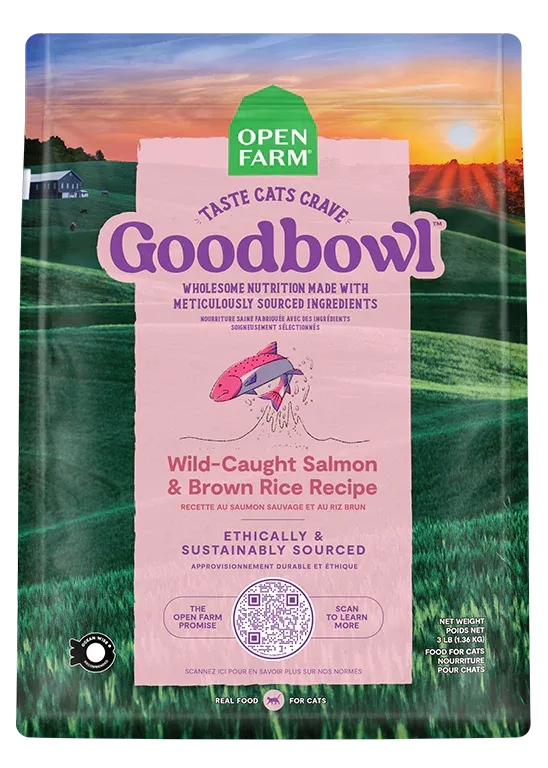 OPEN FARM GOODBOWL WILD-CAUGHT SALMON &amp; BROWN RICE RECIPE FOR CATS 7LBS