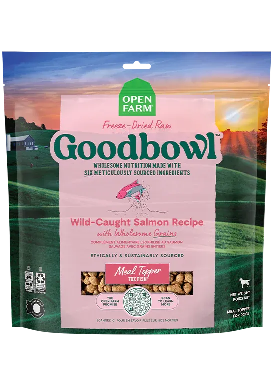 OPEN FARM GOODBOWL WILD-CAUGHT SALMON FREEZE DRIED RAW TOPPER 46OZ