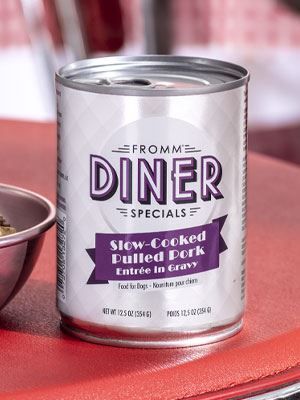 FROMM DINER SPECIALS SLOW-COOKED PULLED PORK ENTREE IN GRAVY DOG FOOD CASE OF 12/12.5OZ