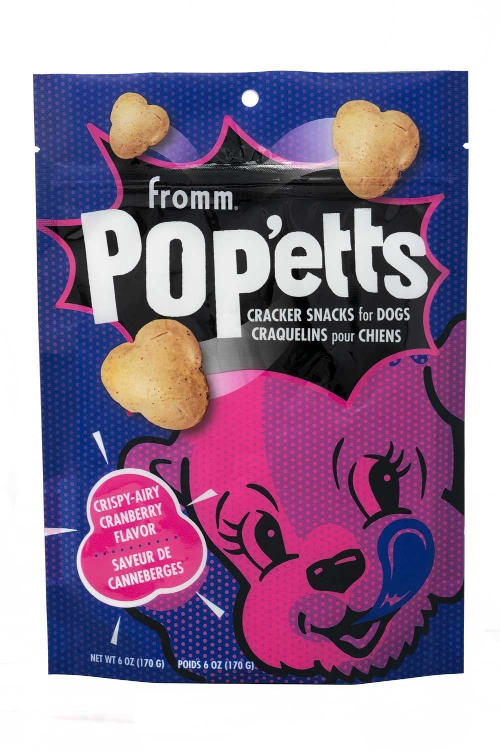 FROMM POPETTS CRISPY-AIR CRANBERRY CRACKER SNACKS FOR DOGS 6OZ