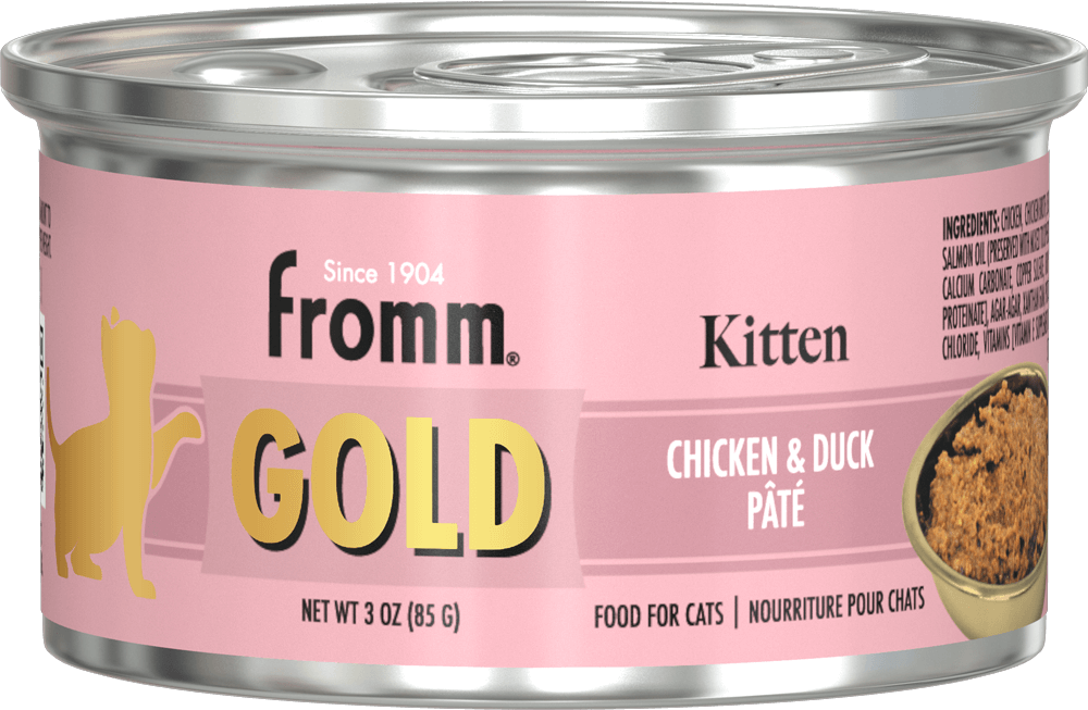 FROMM GOLD KITTEN CHICKEN AND DUCK PATE CAT FOOD CASE OF 12/3OZ