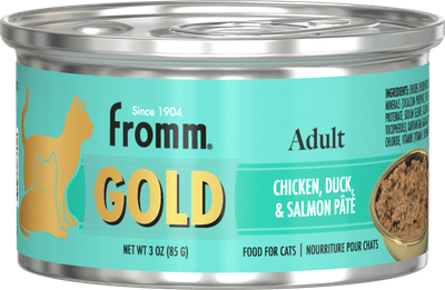 FROMM GOLD ADULT CHICKEN, DUCK AND SALMON PATE CAT FOOD CASE OF 12/ 5.5OZ