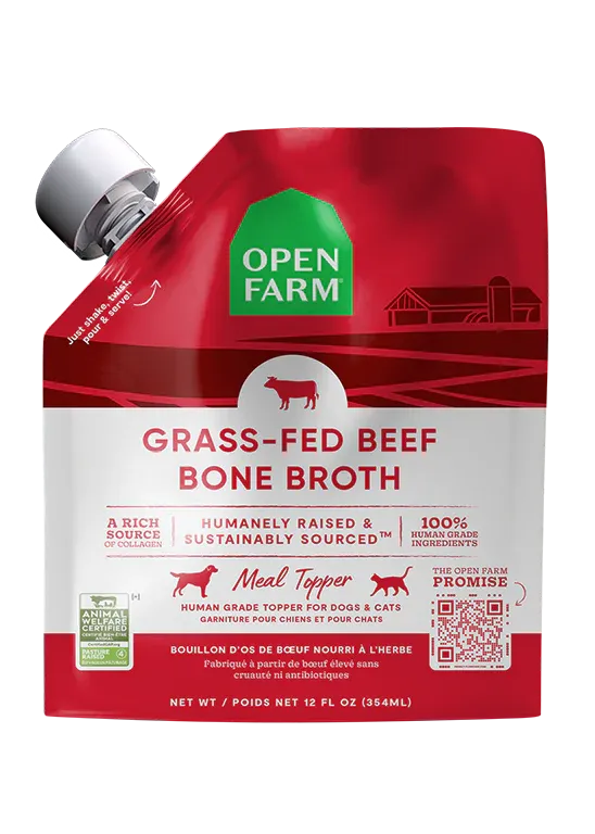 OPEN FARM GRASS-FED BEEF BONE BROTH FOR DOGS 12OZ