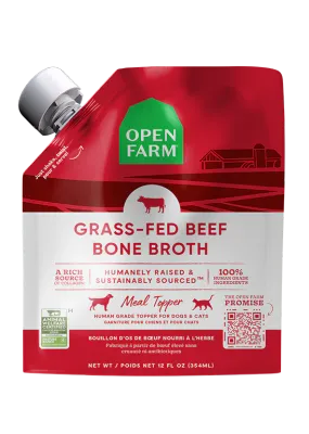 OPEN FARM GRASS-FED BEEF BONE BROTH FOR DOGS 12OZ