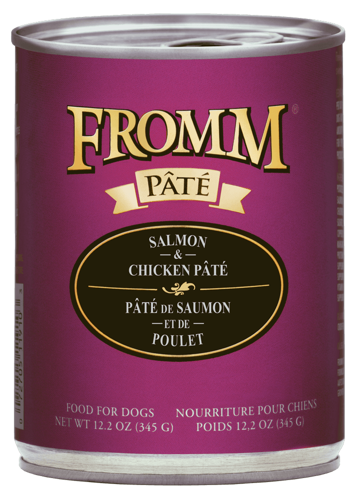 FROMM GOLD SALMON &amp; CHICKEN PATE DOG FOOD CASE OF 12/ 12.2OZ