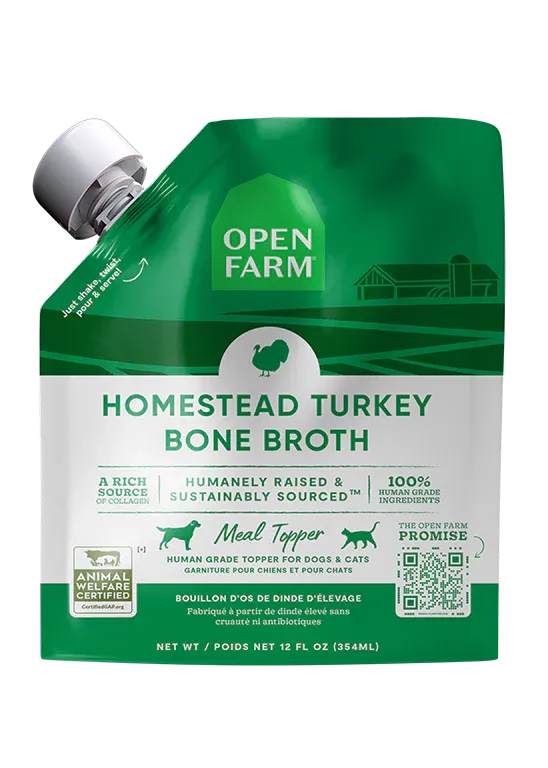 OPEN FARM HOMESTEAD TURKEY BONE BROTH FOR DOGS 12OZ