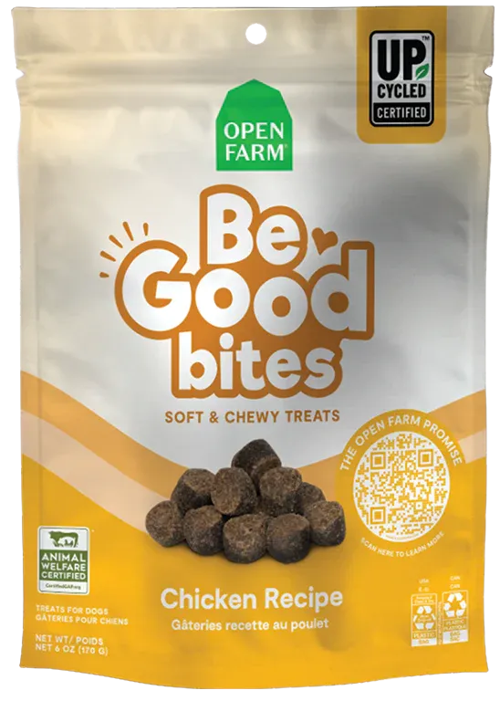 OPEN FARM BE GOOD BITES CHICKEN DOG TREAT 6OZ