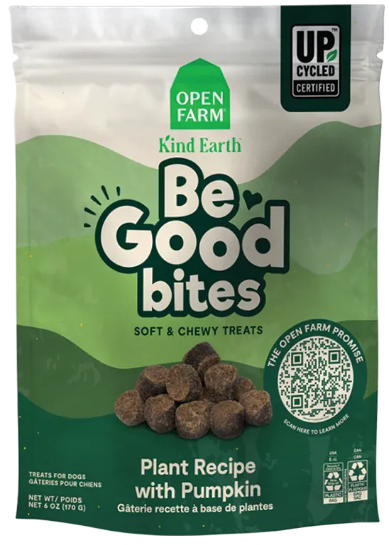 OPEN FARM BE GOOD BITES PLANT &amp; PUMPKIN DOG TREAT 6OZ