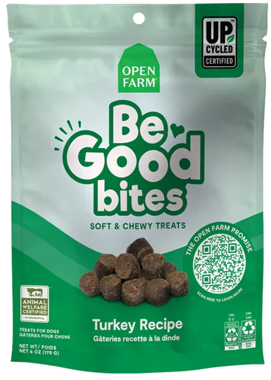 OPEN FARM BE GOOD BITES TURKEY DOG TREATS 6OZ