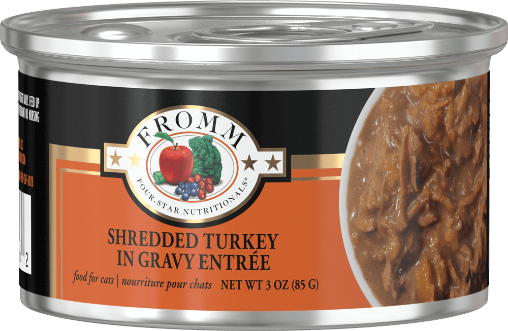 FROMM FOUR STAR SHREDDED TURKEY IN GRAVY ENTREE FOOD FOR CATS 3OZ
