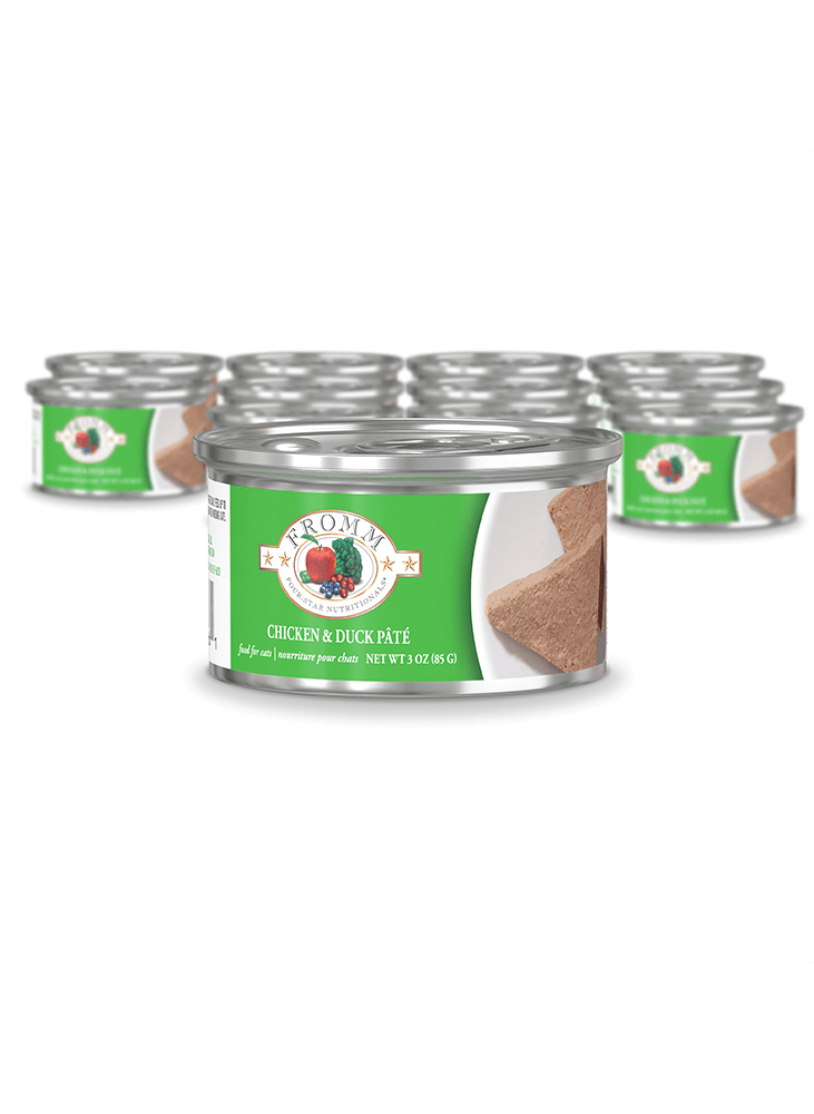 FROMM FOUR STAR CHICKEN &amp; DUCK PATE FOOD FOR CATS CASE OF 12 / 3OZ