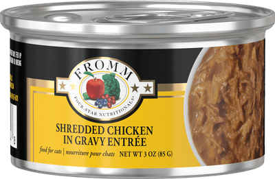 *FROMM FOUR STAR SHREDDED CHICKEN IN GRAVY ENTREE FOOD FOR CATS 3OZ