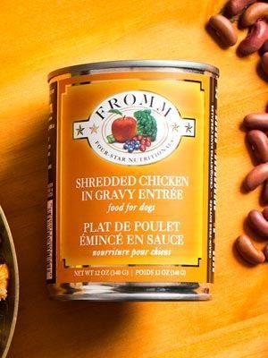 *FROMM FOUR STAR SHREDDED CHICKEN IN GRAVY ENTREE DOG FOOD 12OZ