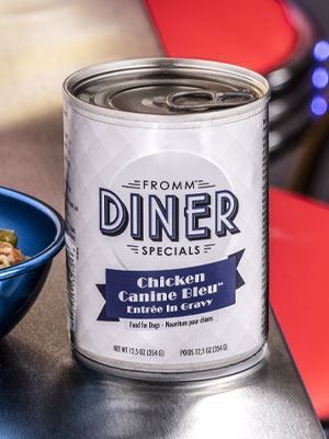 *FROMM DINER SPECIALS CHICKEN CANINE BLEU ENTREE IN GRAVY DOG FOOD 12.5 OZ