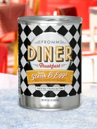 FROMM DINER BREAKFAST SAM’S STEAK &amp; EGGS BEEF &amp; EGGS IN GRAVY RECIPE FOOD FOR DOGS 12.5OZ