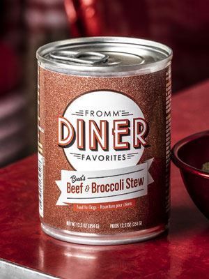 FROMM DINER FAVORITES BUDS BEEF &amp; BROCCOLI STEW DOG FOOD 12.5OZ