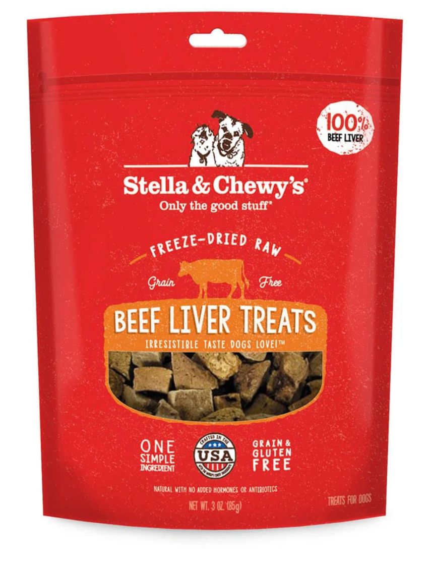 STELLA &amp; CHEWYS BEEF LIVER TREATS DOG FOOD 3OZ