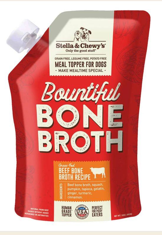 STELLA &amp; CHEWYS BOUNTIFUL BONE BROTH GRASS-FED BEEF RECIPE DOG FOOD 16OZ