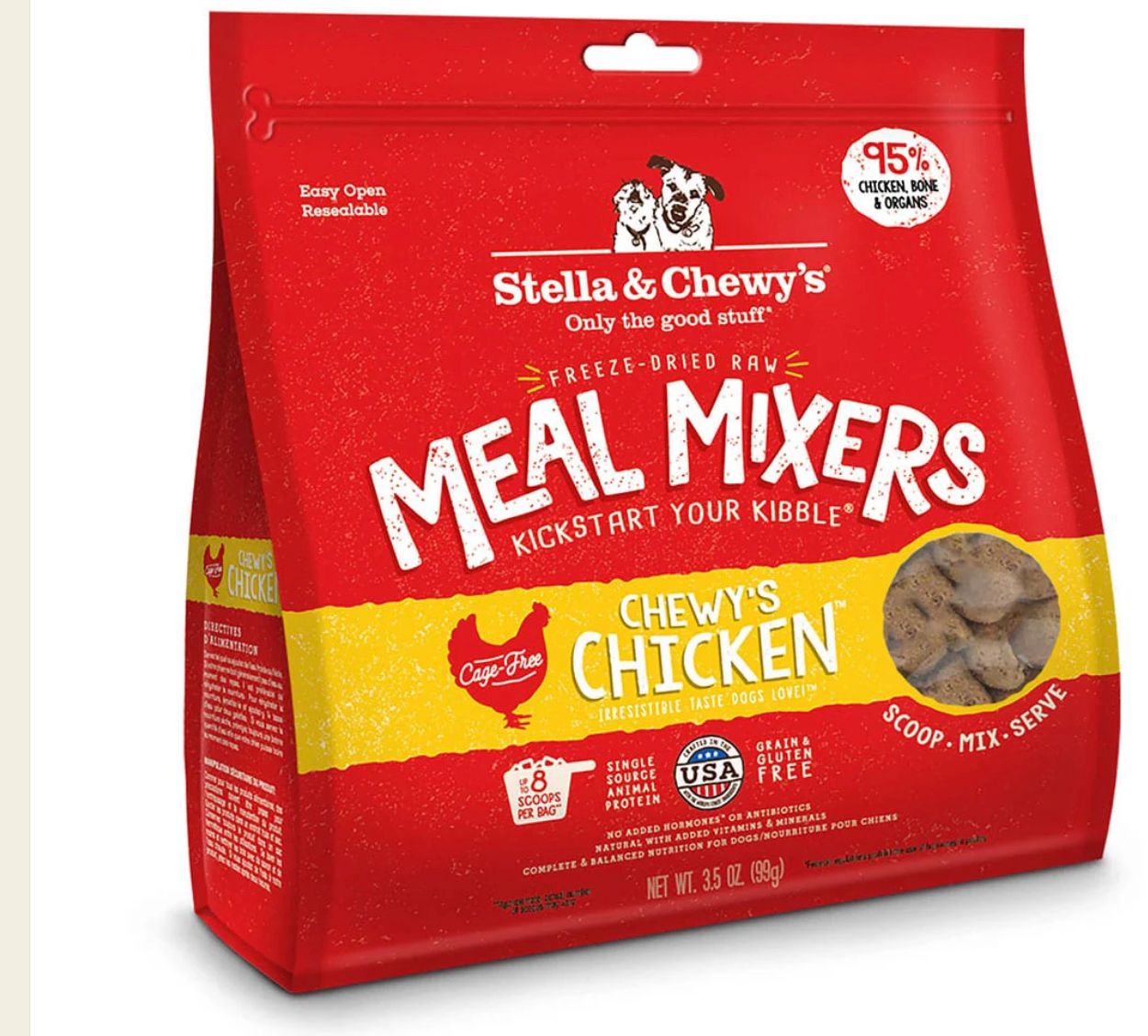 STELLA &amp; CHEWYS CHEWYS CHICKEN MEAL MIXERS DOG FOOD 18OZ
