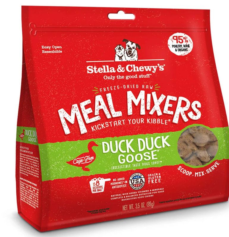 STELLA &amp; CHEWYS DUCK DUCK GOOSE MEAL MIXERS DO G FOOD 18OZ