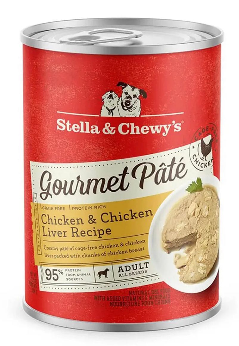 STELLA &amp; CHEWYS GOURMET PATE CHICKEN &amp; CHICKEN LIVER RECIPE DOG FOOD 12.5OZ