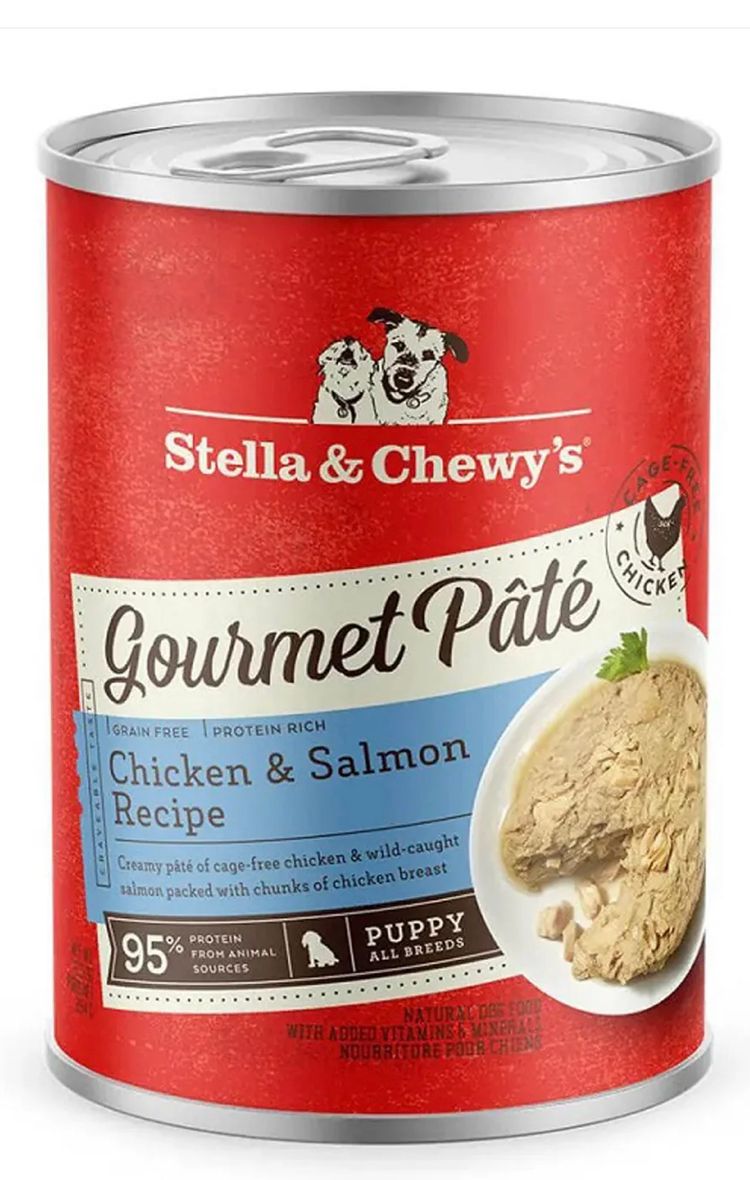 *STELLA &amp; CHEWYS GOURMET PATE PUPPY CHICKEN &amp; SALMON RECIPE DOG FOOD 12.5OZ