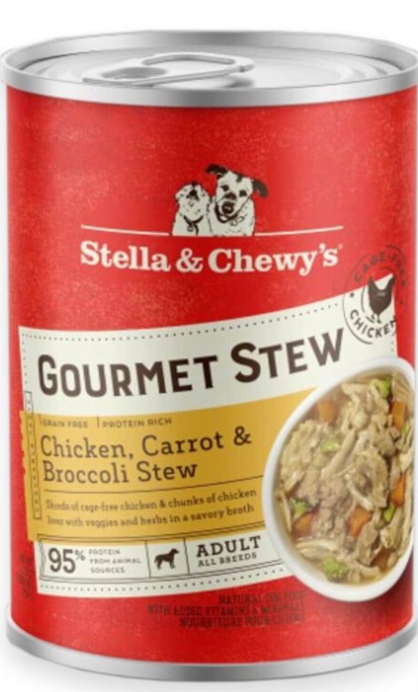*STELLA &amp; CHEWYS GOURMET STEW CHICKEN, CARROTS &amp;. BROCCOLI STEW DOG FOOD 12.5OZ