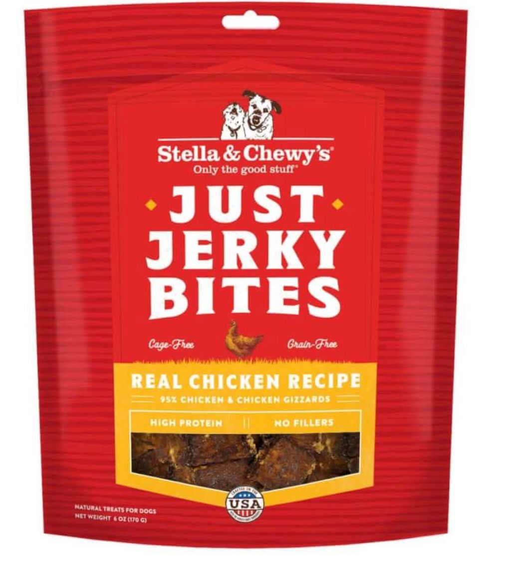 STELLA &amp; CHEWYS JUST JERKY BITES CHICKEN DOG TREATS 6OZ