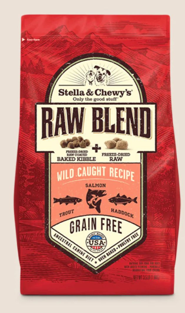 STELLA &amp; CHEWYS RAW BLEND WILD CAUGHT DOG FOOD 22LBS
