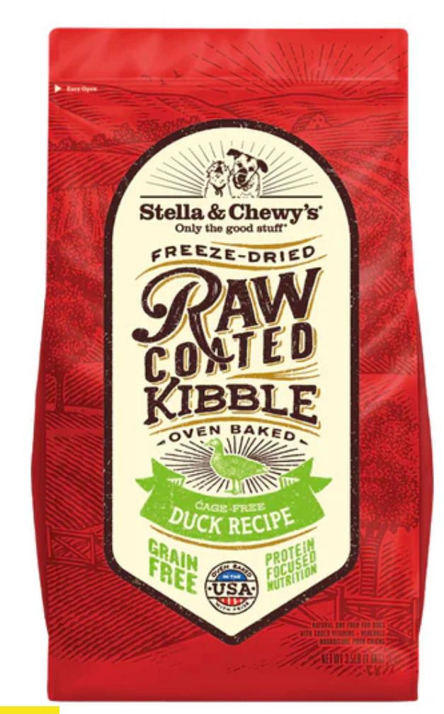 STELLA &amp; CHEWYS RAW COATED DUCK RECIPE DOG FOOD 22LBS
