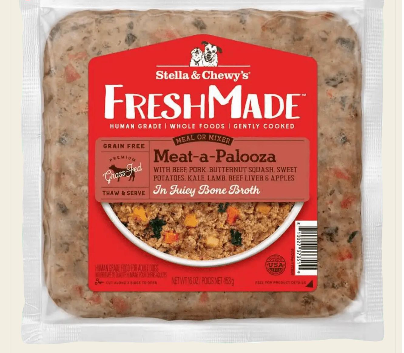 STELLA &amp; CHEWYS FRESH MADE MEAT-A-POLOOZA DOG FOOD 16OZ