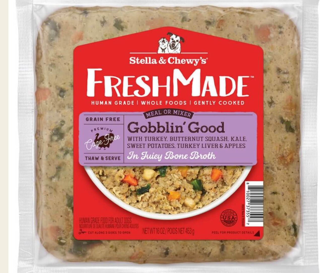 STELLA &amp; CHEWYS FRESHMADE GOBBLIN GOOD DOG FOOD 16OZ