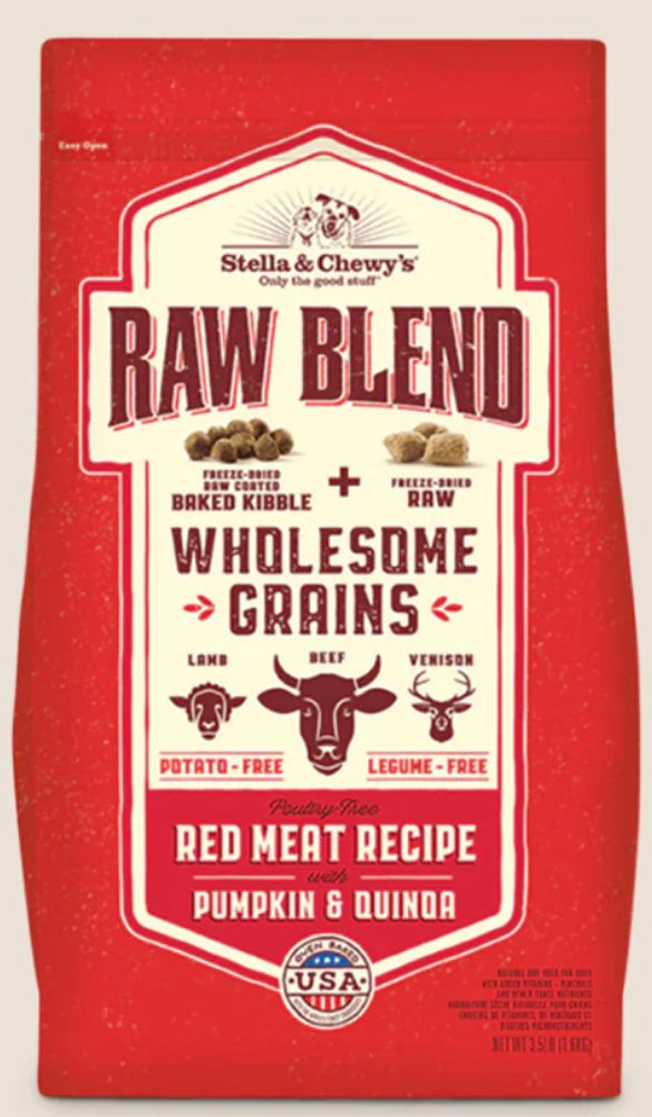 *STELLA &amp; CHEWYS  RAW BLEND WITH GRAINS RED MEAT RECIPE DOG FOOD 3.5LBS