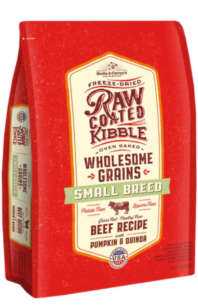 STELLA &amp; CHEWYS RAW COATED BEEF WITH GRAINS SMALL BREED DOG FOOD 3.5LBS