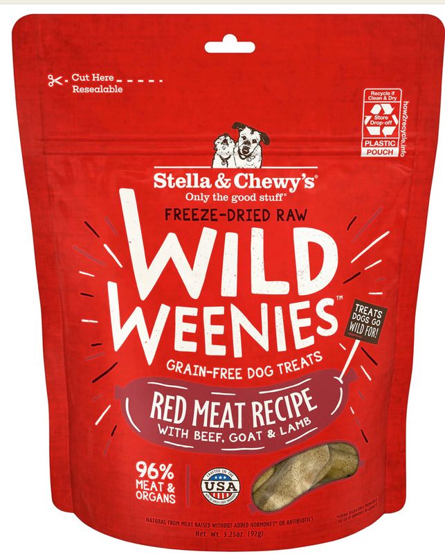 STELLA &amp; CHEWYS RED MEAT WILD WEENIES DOG TREAT 3.25OZ