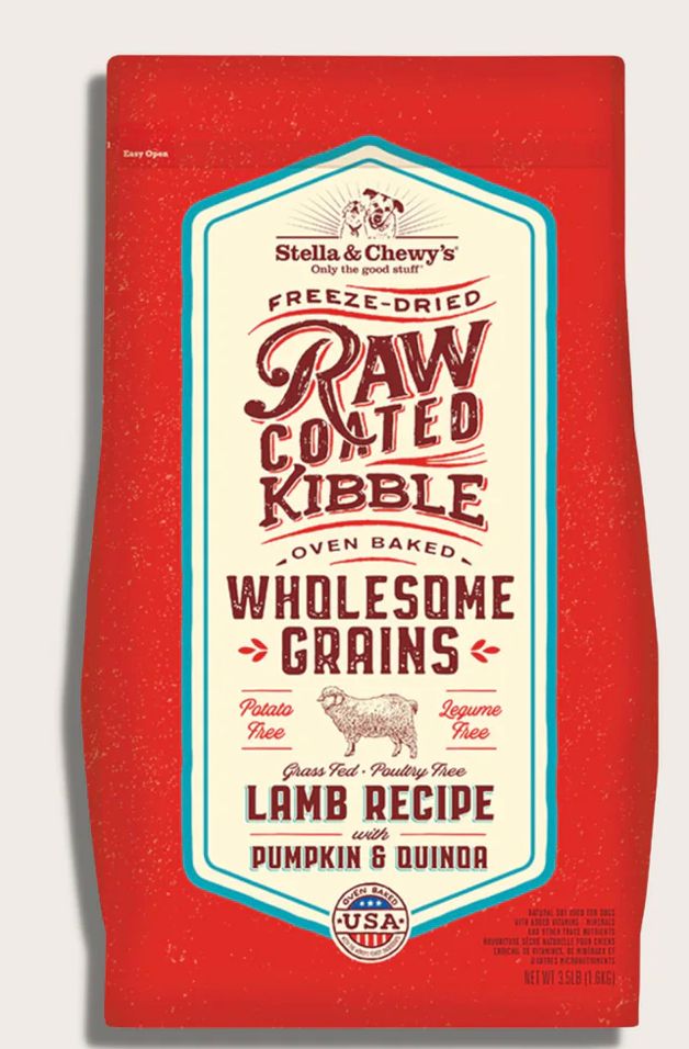 STELLA &amp; CHEWYS RAW COATED LAMB WITH GRAINS RECIPE DOG FOOD 3.5LBS