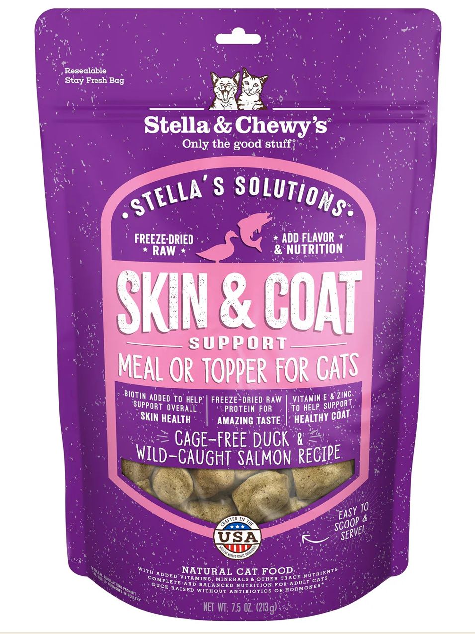 STELLA &amp; CHEWYS STELLA SOLUTIONS SKIN &amp; COAT SUPPORT CAT FOOD 7.5OZ