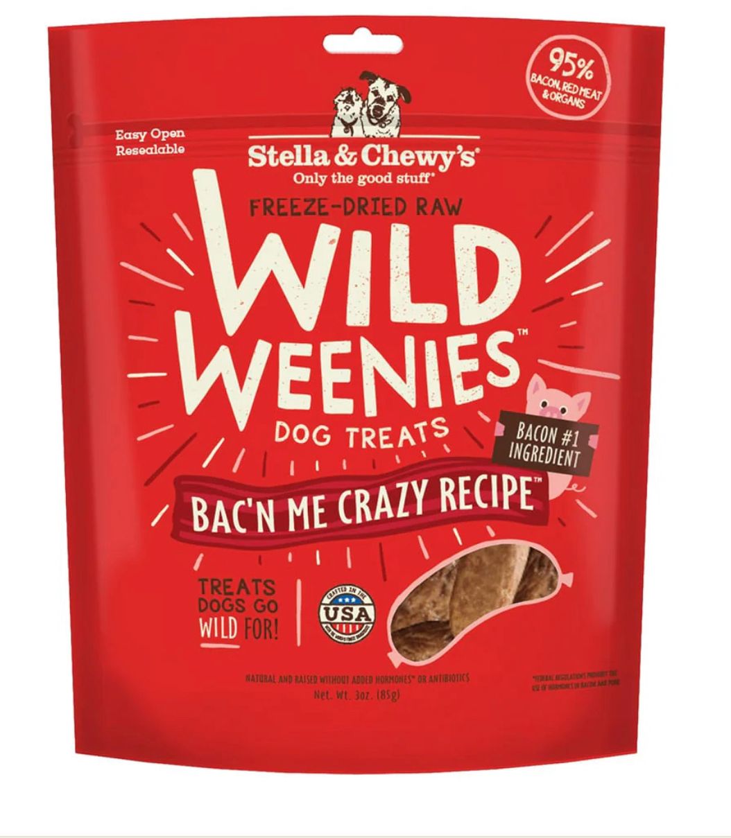 STELLA &amp; CHEWYS WILD WEENIES BAC’N ME CRAZY RECIPE DOG TREAT 3OZ