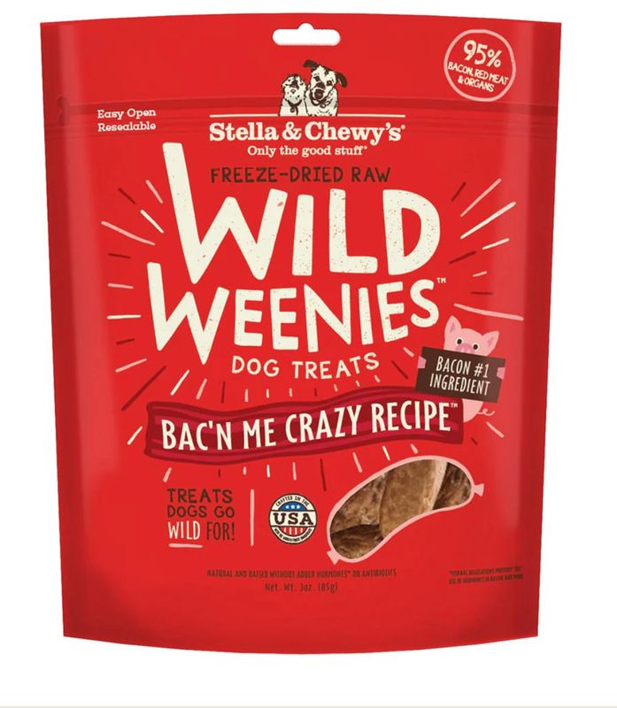STELLA &amp; CHEWYS WILD WEENIES BAC’N ME CRAZY RECIPE DOG TREAT 3OZ