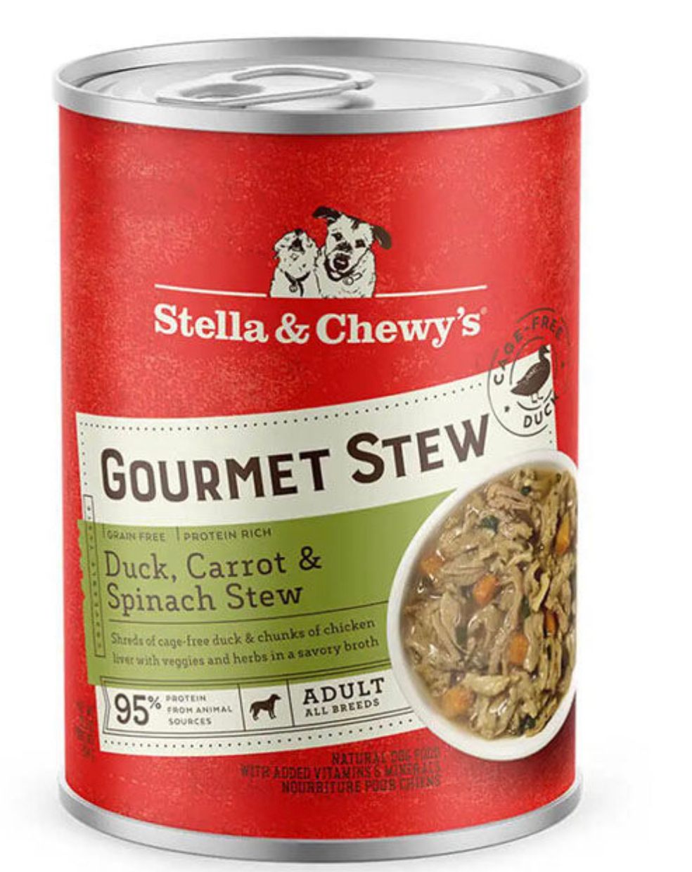*STELLA &amp;CHEWYS GOURMET STEW DUCK, CARROTS &amp; SPINACH STEW DOG FOOD 12.5OZ
