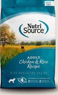 NUTRISOURCE ADULT CHICKEN &amp; RICE DOG FOOD 5LBS