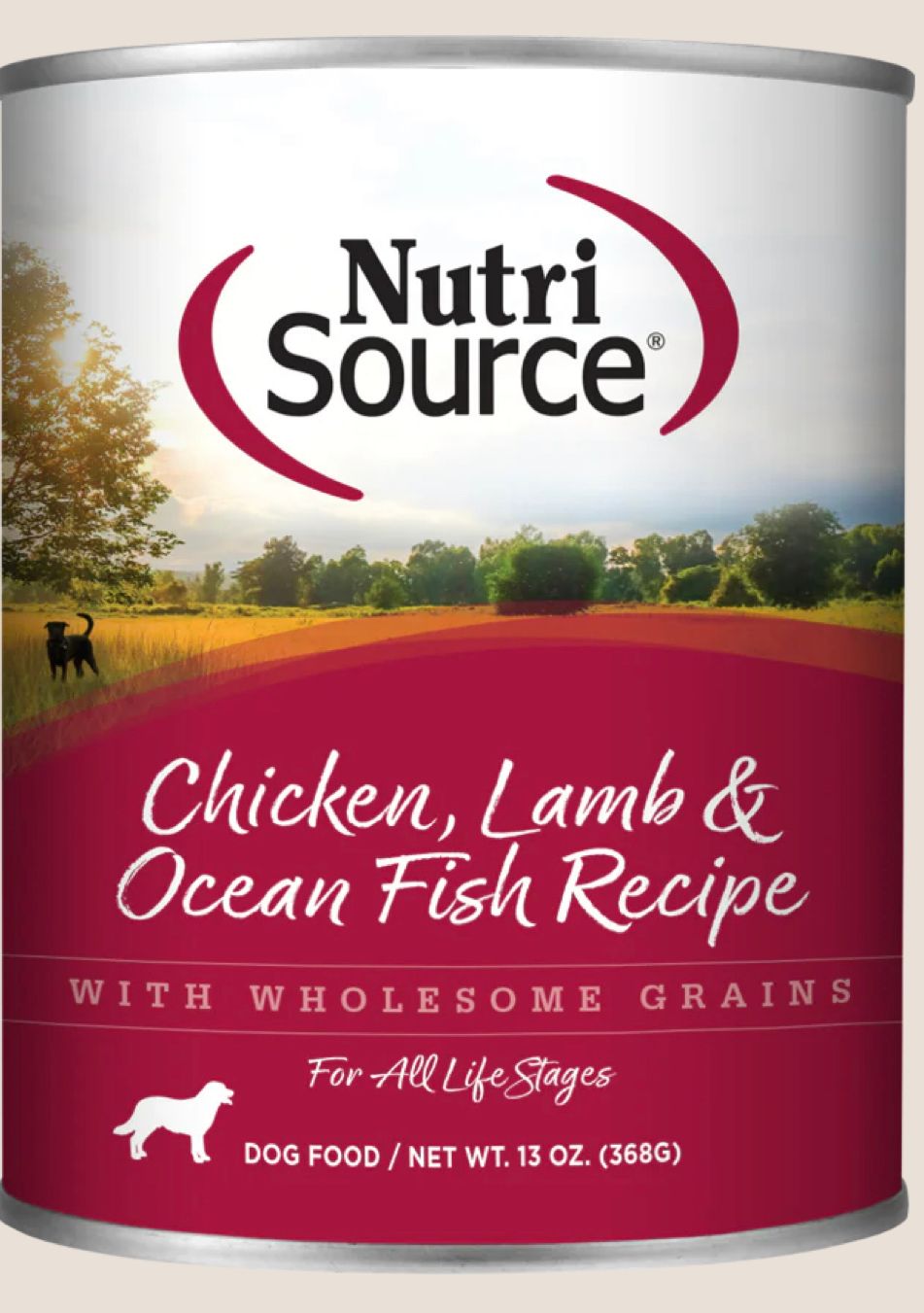 NUTRISOURCE CHICKEN, LAMB &amp; OCEAN FISH DOG FORMULA DOG FOOD CASE OF 12/13OZ
