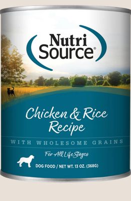 NUTRISOURCE CHICKEN &amp; RICE DOG FORMULA DOG FOOD CASE OF 12/ 13OZ