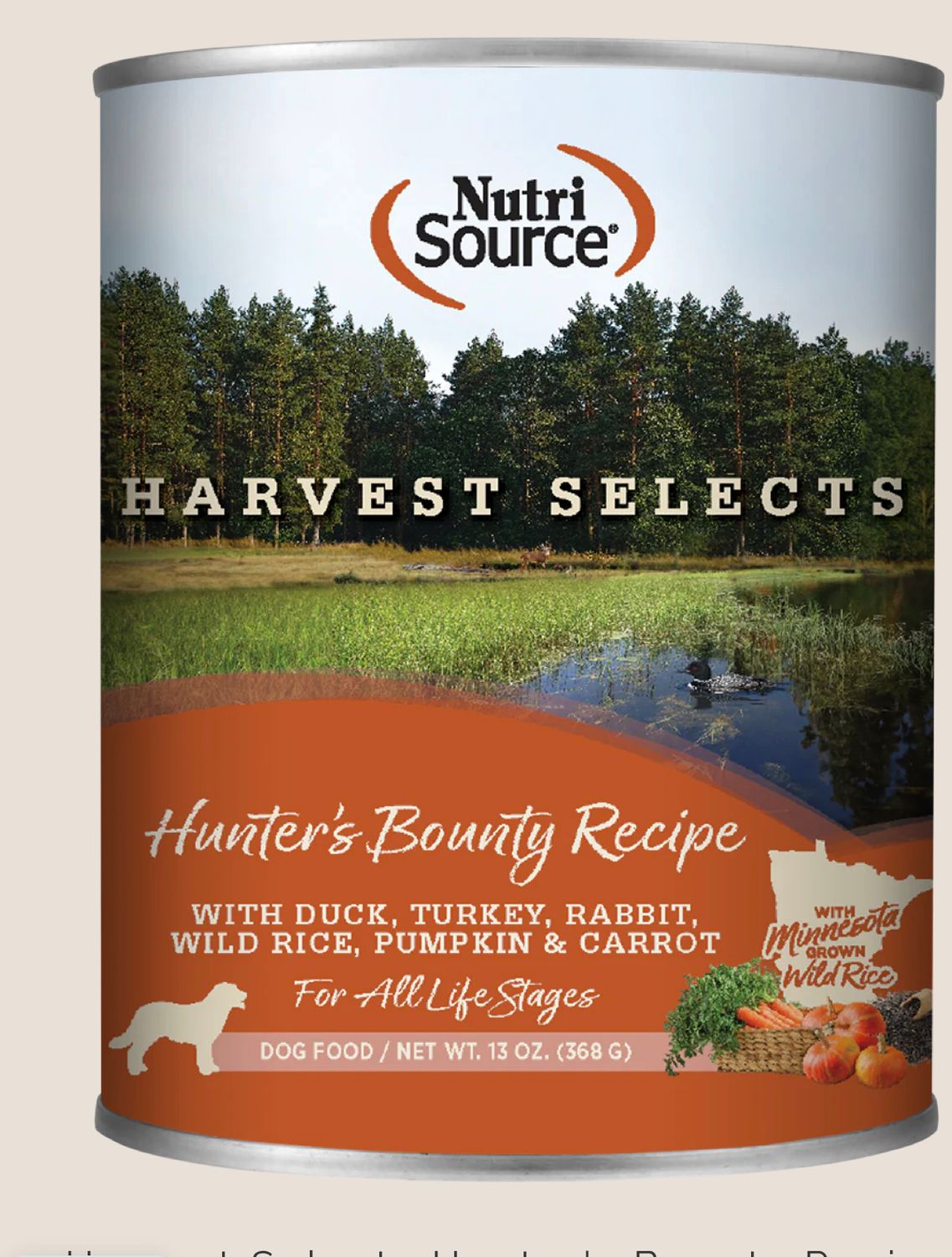 *NUTRISOURCE HARVEST SELECTS HUNTERS BOUNTY RECIPE DOG FOOD 13OZ