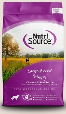 NUTRISOURCE LARGE BREED PUPPY CHICKEN &amp; RICE RECIPE DOG FOOD 26LBS